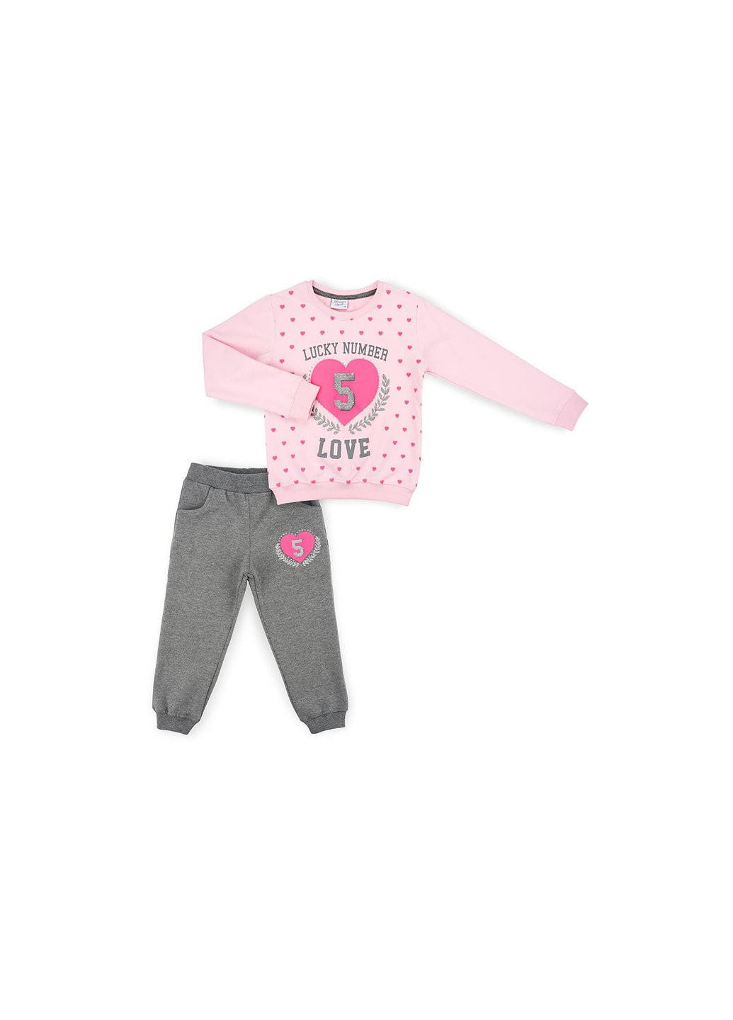 Спортивный костюм с сердцем (9347-140G-pink) Breeze (257141042)