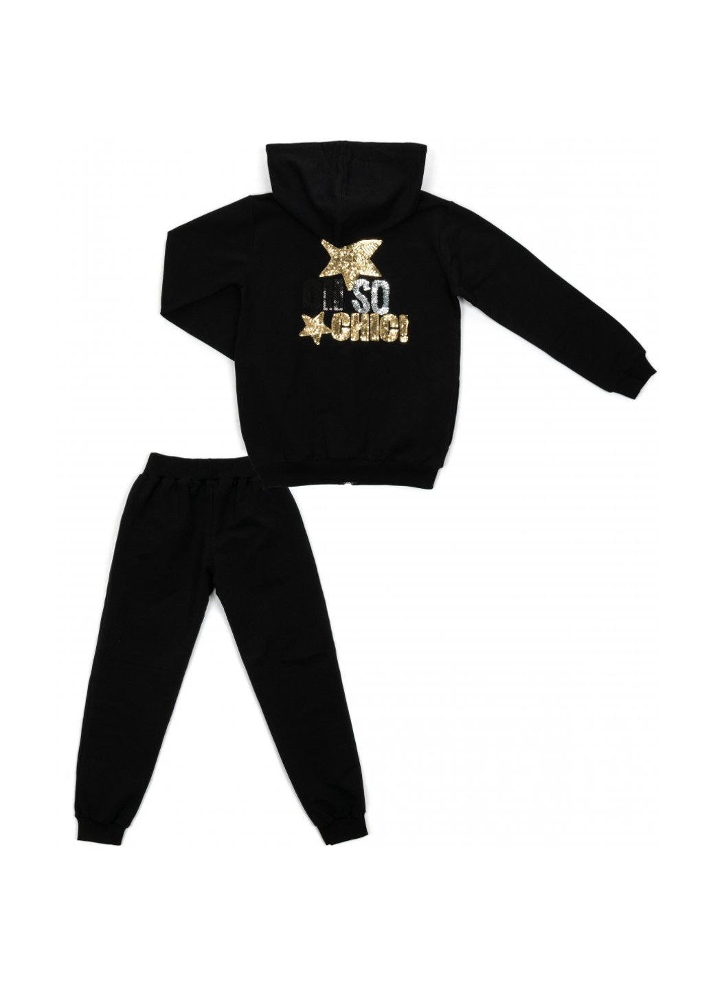 Спортивный костюм с пайетками (13097-140G-black) Breeze (257143225)
