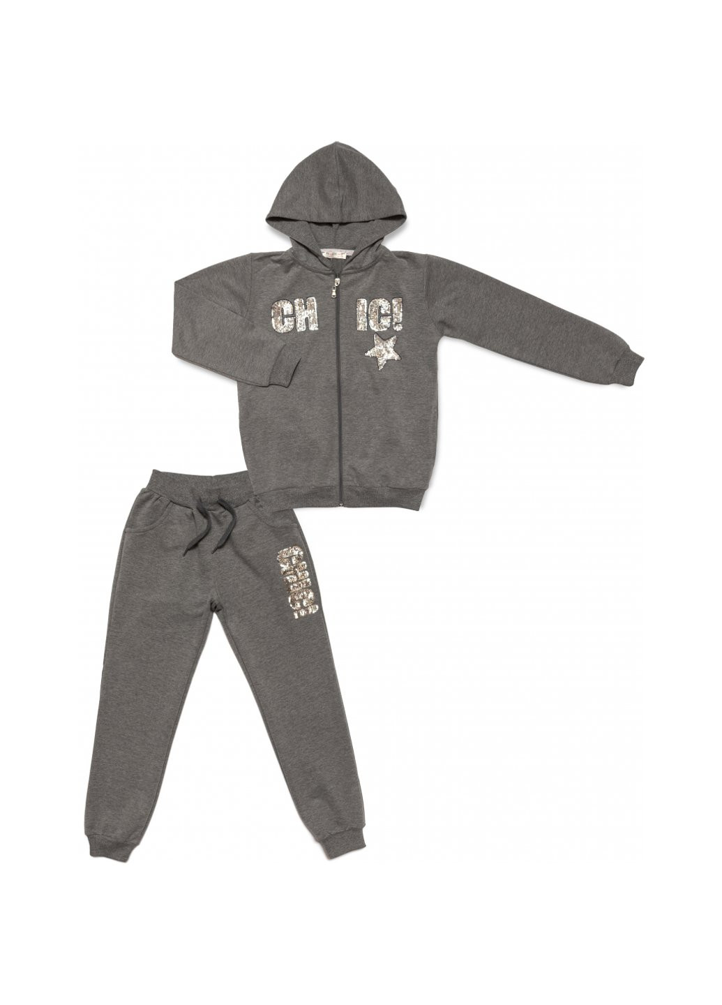 Спортивний костюм з паєтками (13097-152G-gray) Breeze (257141807)