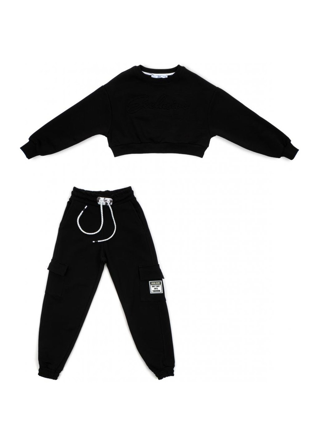 Спортивный костюм трикотажный (7036-K-146G-black) A-yugi (257143314)