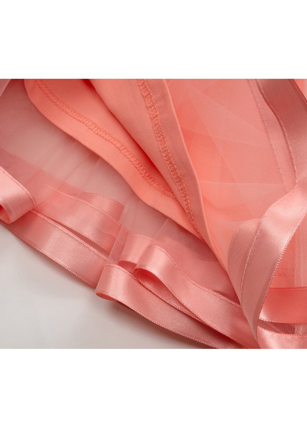 Персиковое платье с фатиновой юбкой (12302-92g-peach) Breeze (257140033)