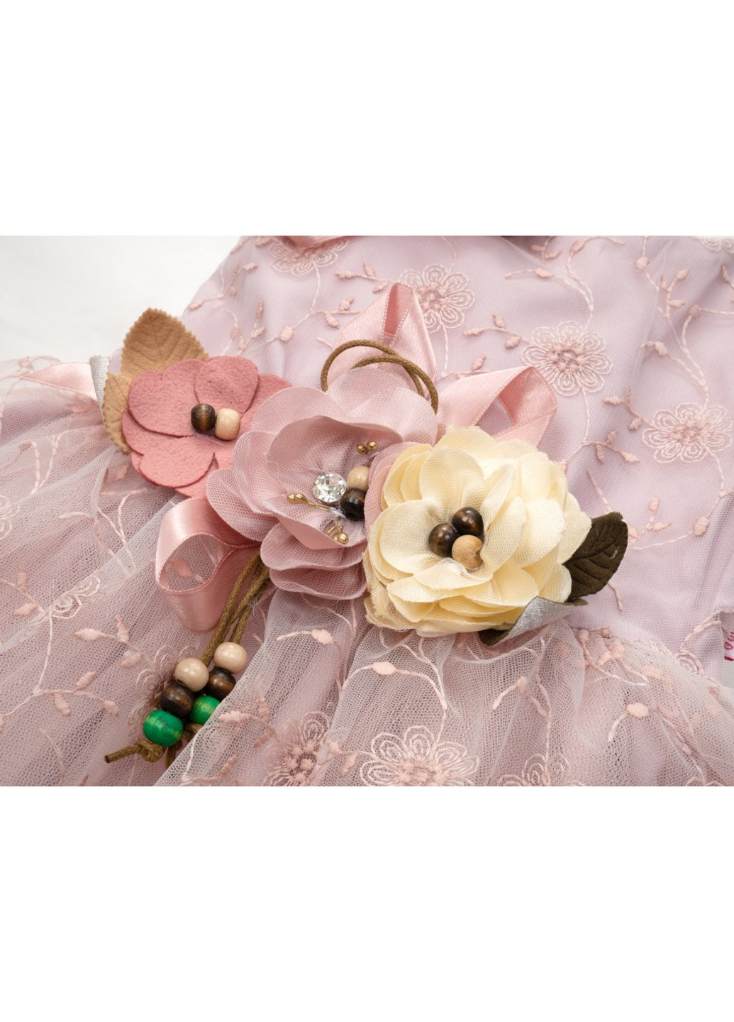 Розовое платье tivido праздничное с украшением (2135-104g-pink) Power (257142498)