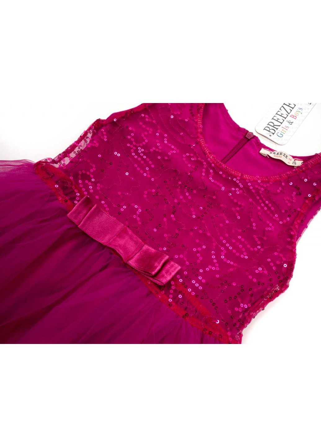 Комбинированное платье с фатиновой юбкой (14502-128g-fucsia) Breeze (257143558)