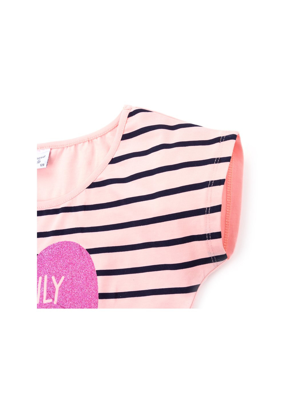 Голубое платье с сердцем в комплекте с топом (9051-134g-blue-peach) Breeze (257142283)