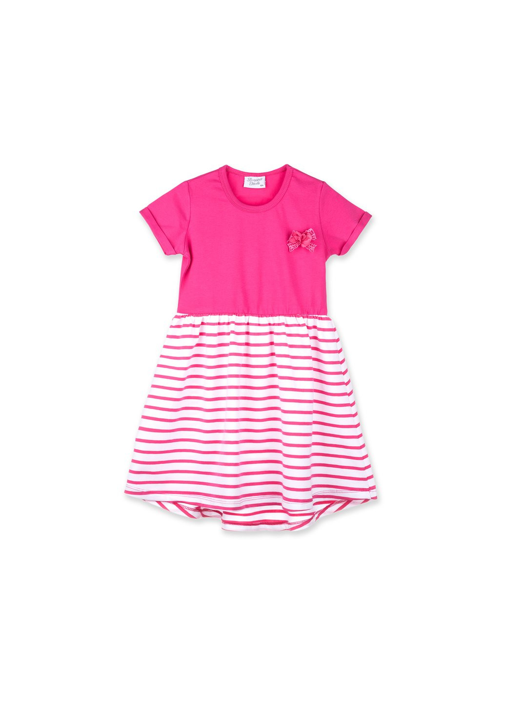 Комбинированное платье с юбкой в полосочку (8753-86g-fuchsia) Breeze (257142054)