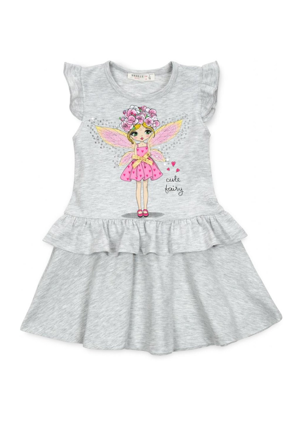 Серое платье с феей (14405-104g-gray) Breeze (257139941)