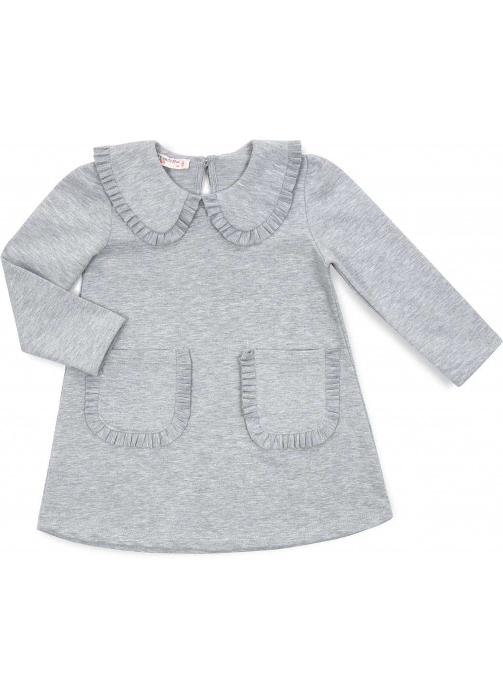 Серое платье с кармашками (6732-104g-gray) Pop Fashion (257140654)