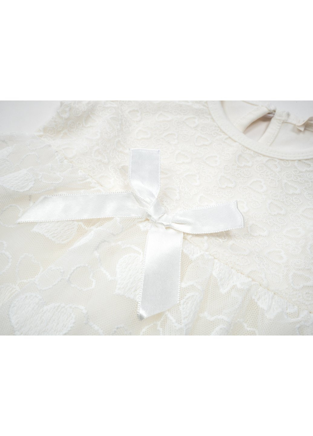 Комбинированное платье с сердечками (14581-104g-cream) Breeze (257140162)