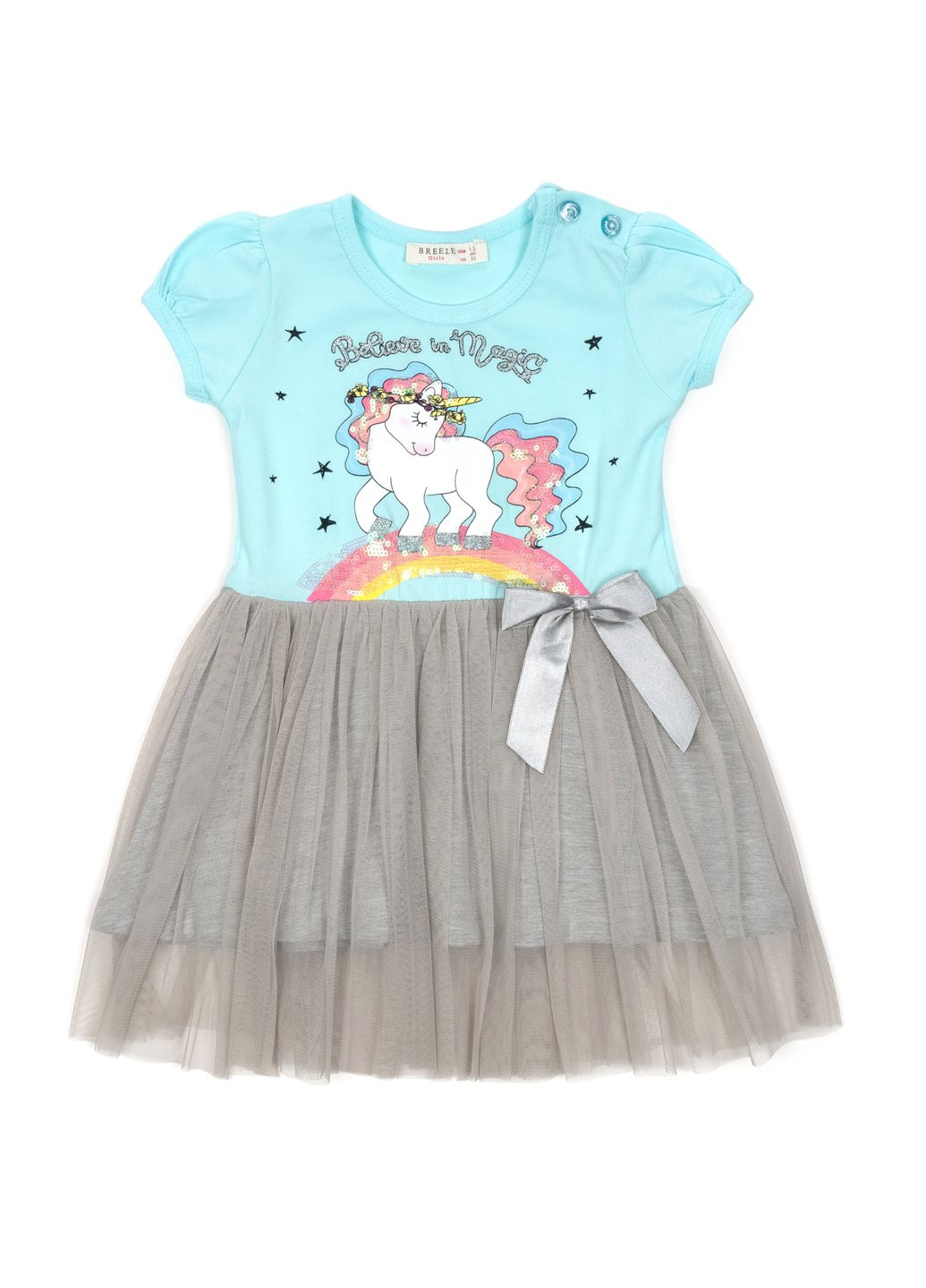 Голубое платье "believe in magic" (14102-98g-blue) Breeze (257142031)