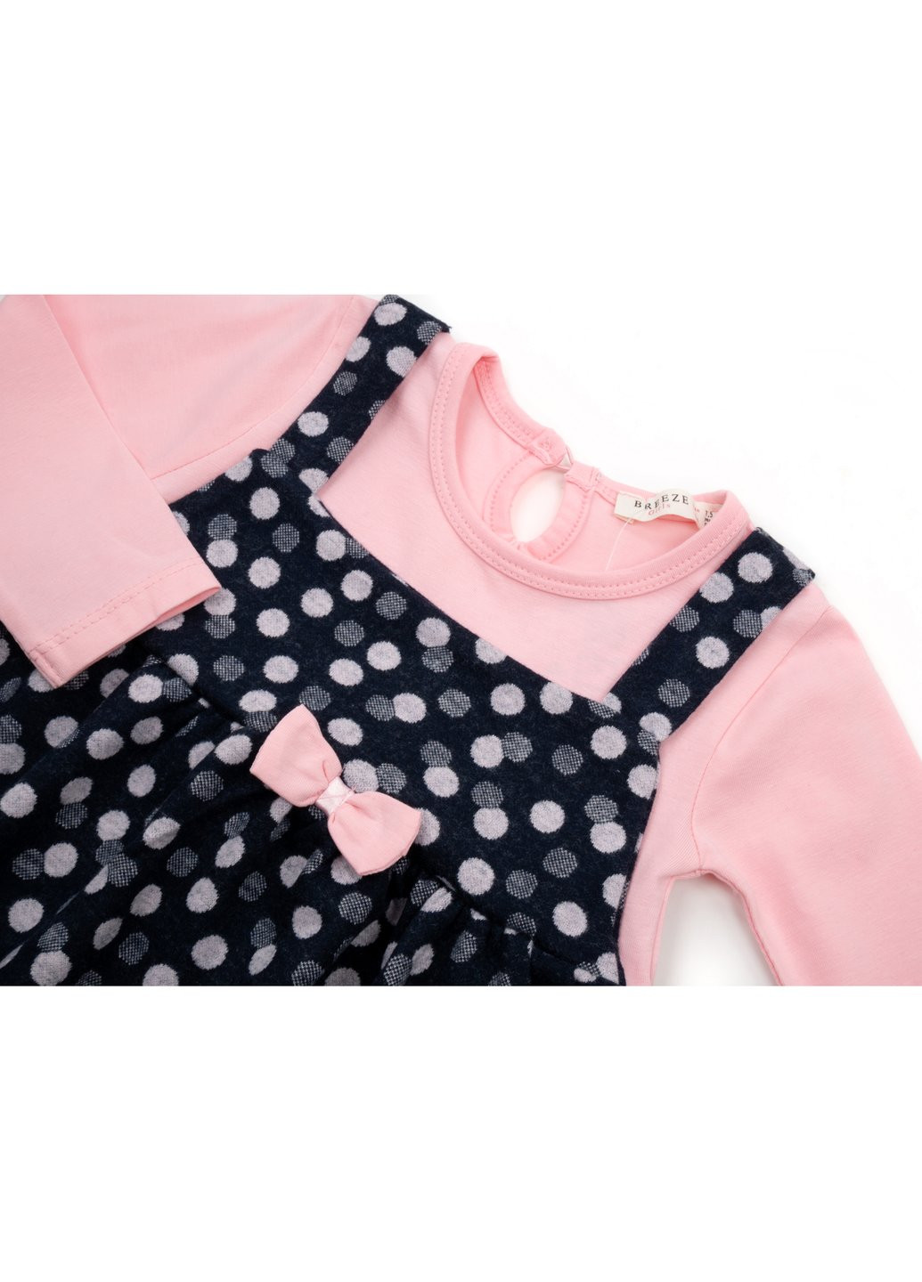 Розовое платье в горошек (17884-86g-pink) Breeze (257141376)