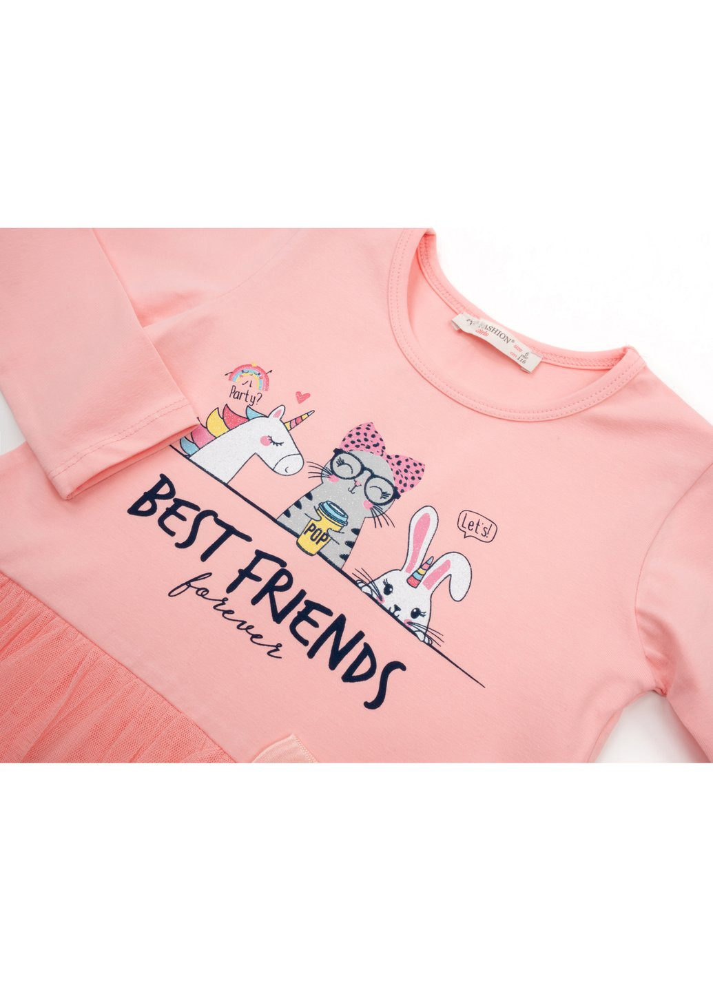 Персикова сукня "best friends" (6796-128g-peach) Pop Fashion (257142363)
