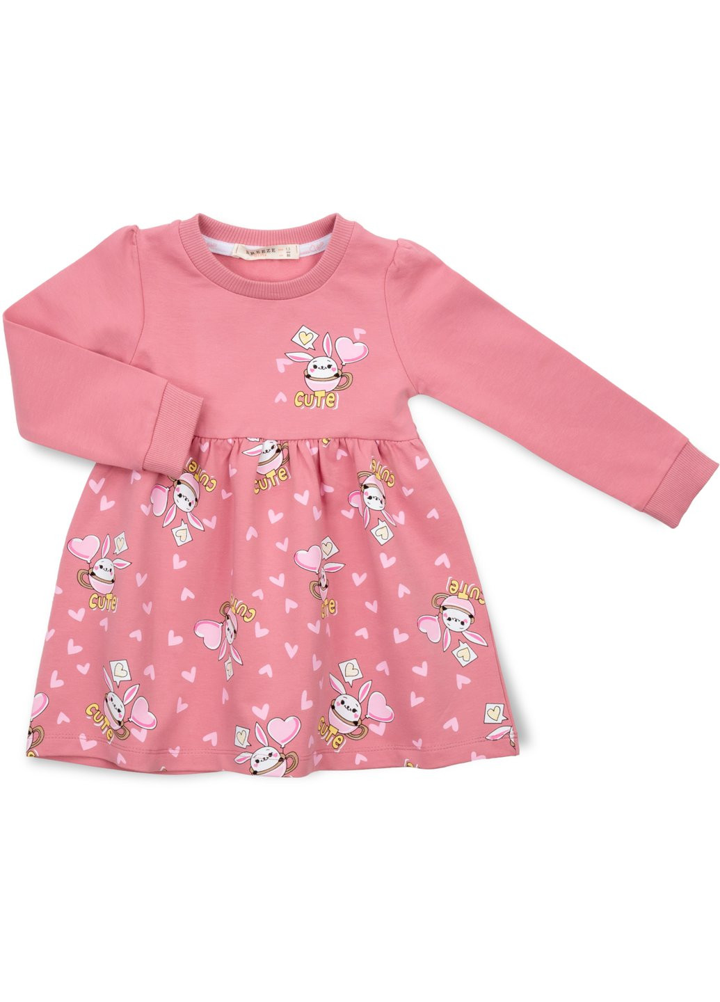 Розовое платье "cute" (18172-110g-pink) Breeze (257142664)