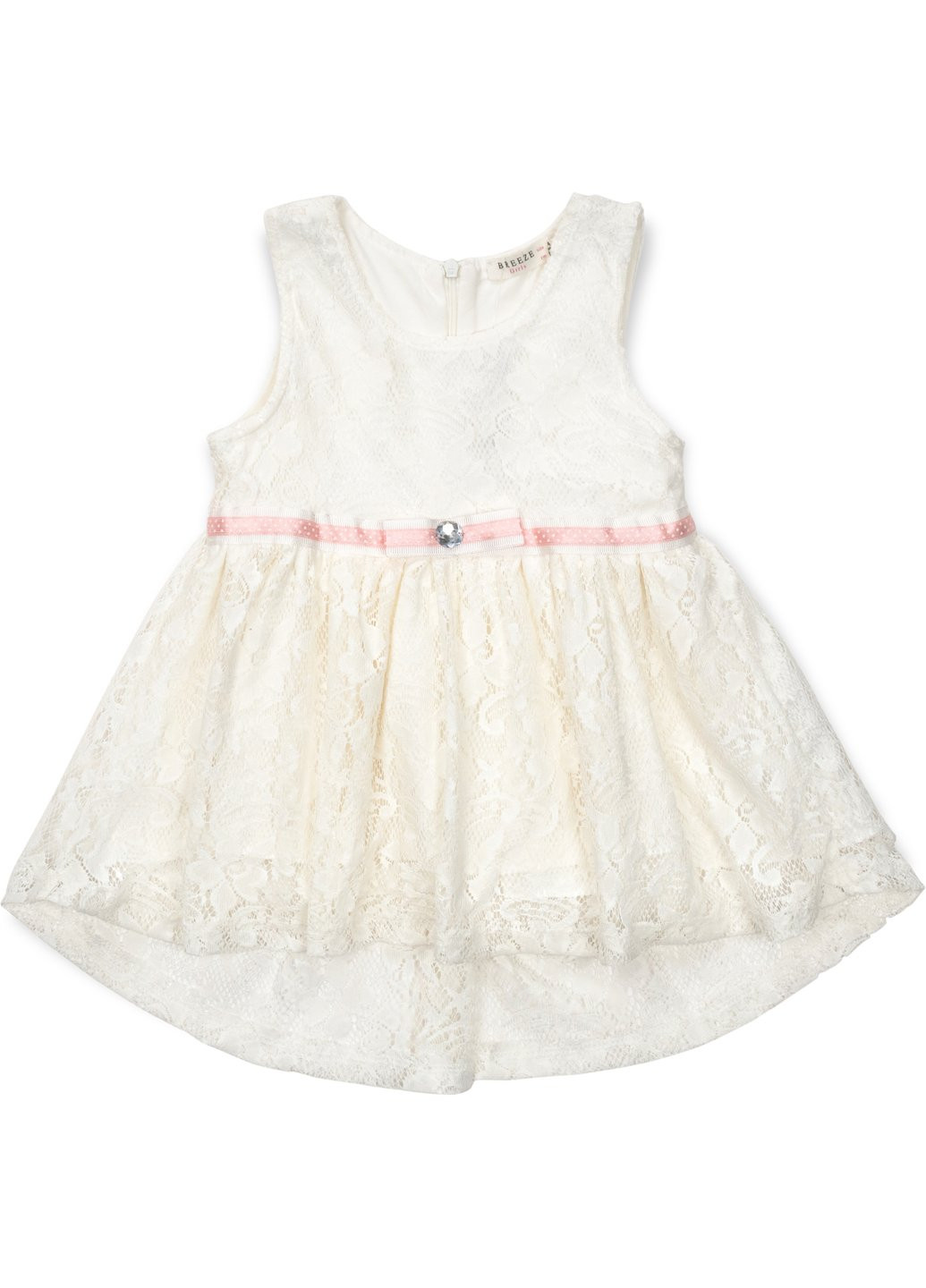 Комбинированное платье туника кружевное (12952-98g-cream) Breeze (257141325)