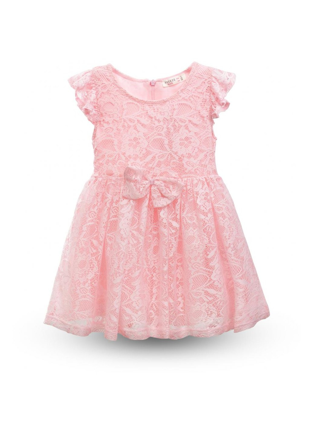 Розовое платье кружевное (15712-116g-pink) Breeze (257142229)