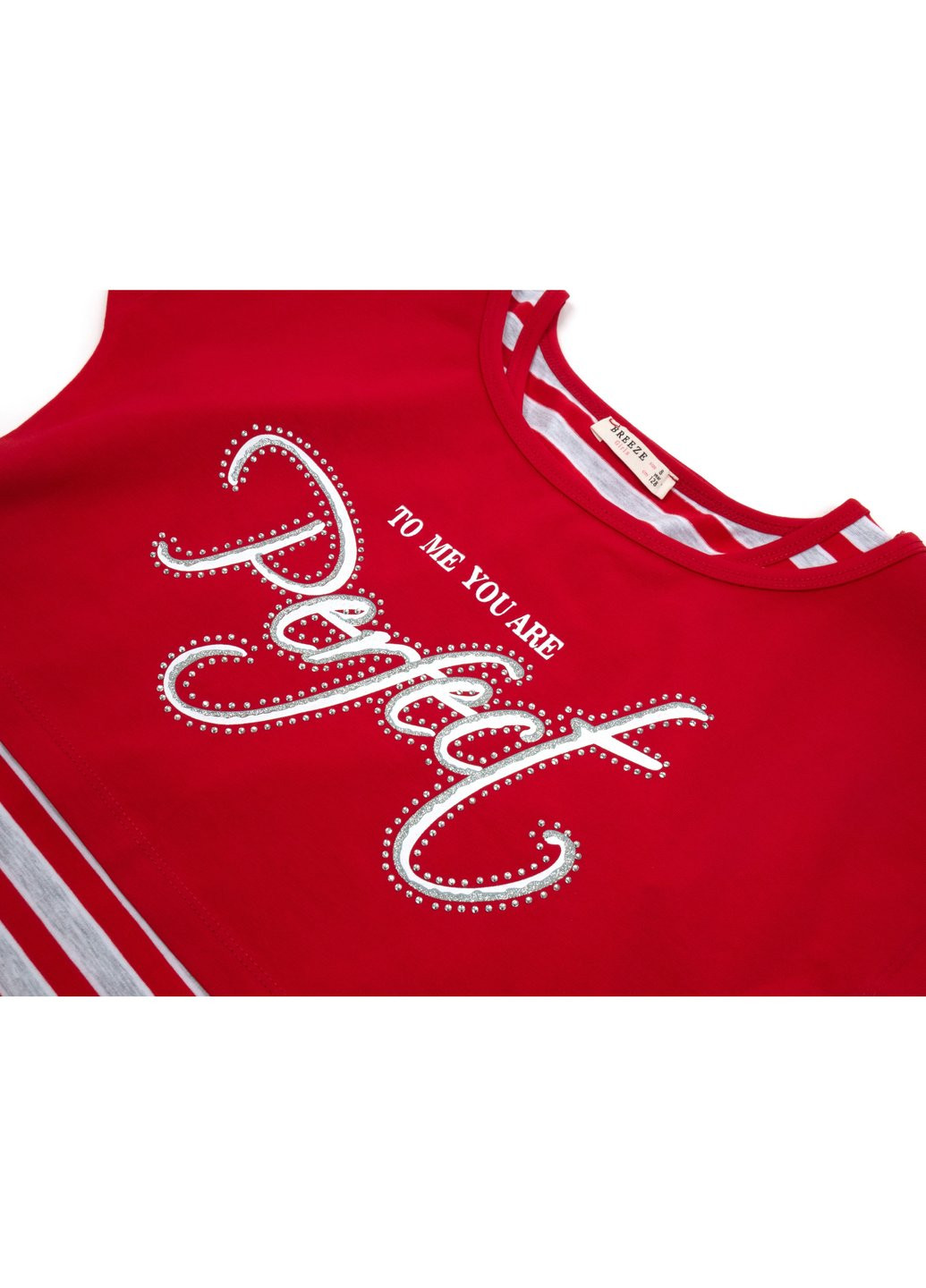 Червона сукня в смужку з топом (12358-134g-red) Breeze (257142278)