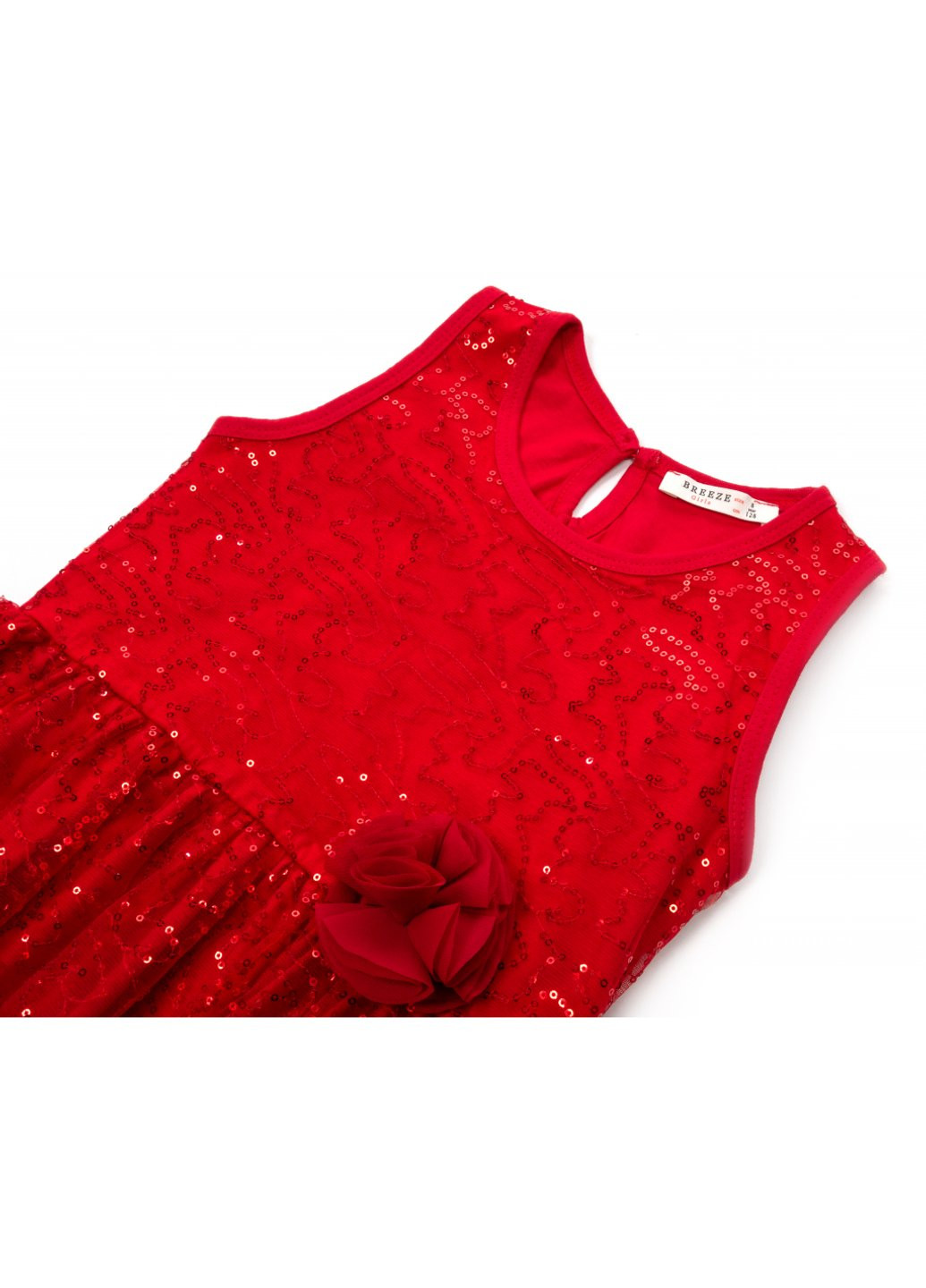 Червона сукня святкова з паєтками (12740-128g-red) Breeze (257143545)