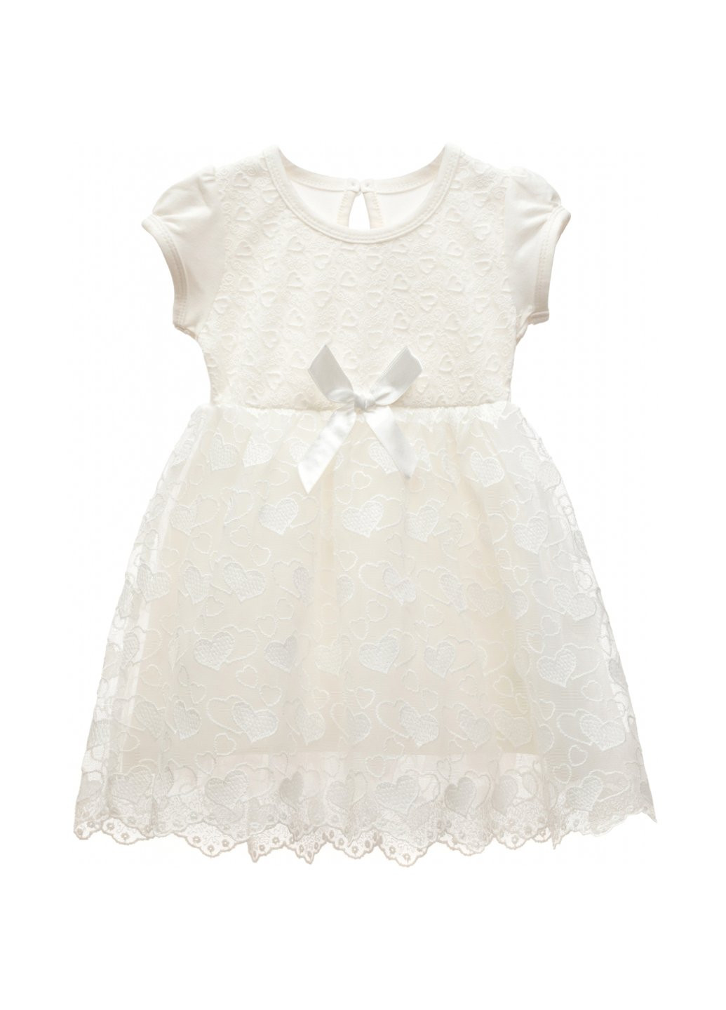 Комбинированное платье с сердечками (14581-98g-cream) Breeze (257143042)