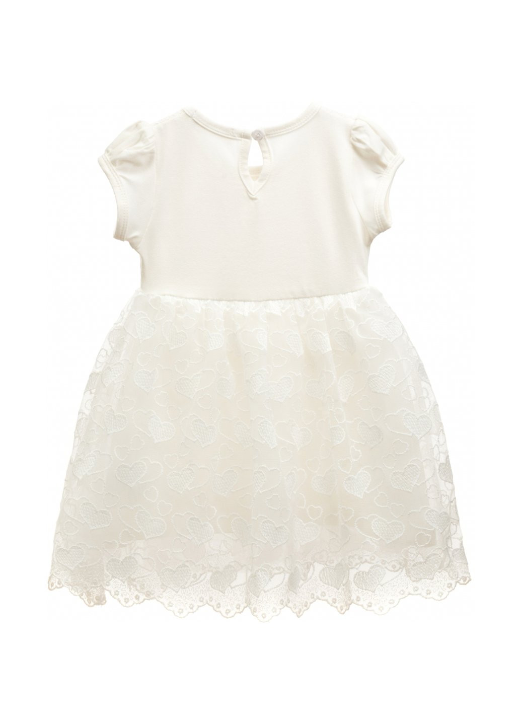 Комбинированное платье с сердечками (14581-98g-cream) Breeze (257143042)