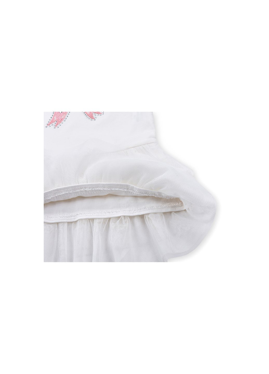 Комбінована сукня з бантиком та фатиновою спідницею (9096-74g-cream) Breeze (257142689)