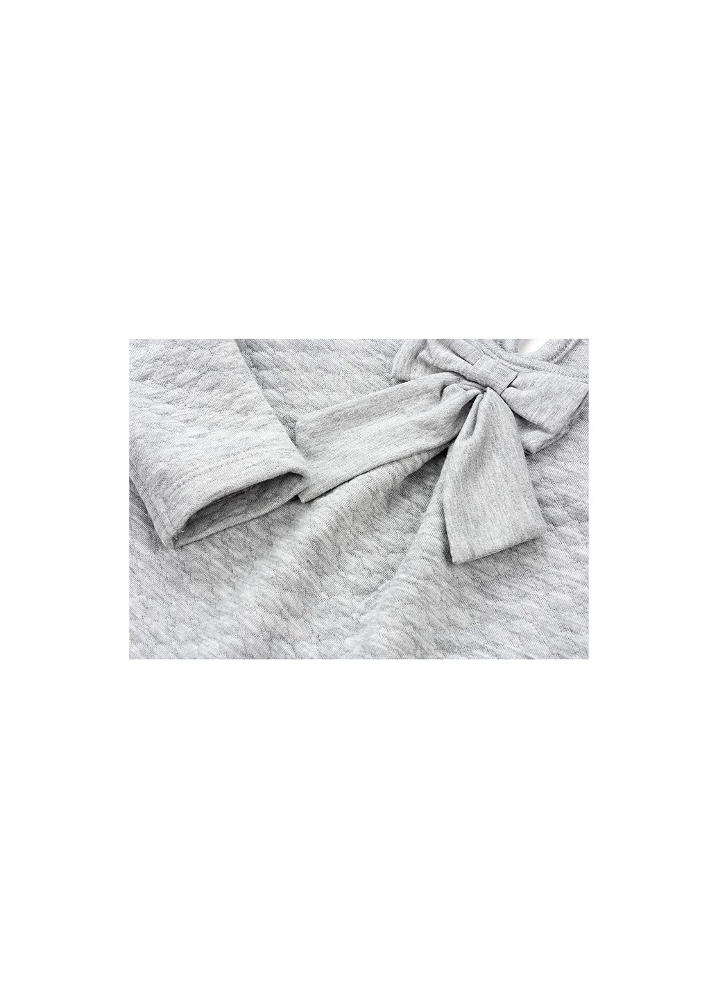Серое платье с бантом (11533-98g-gray) Breeze (257143246)
