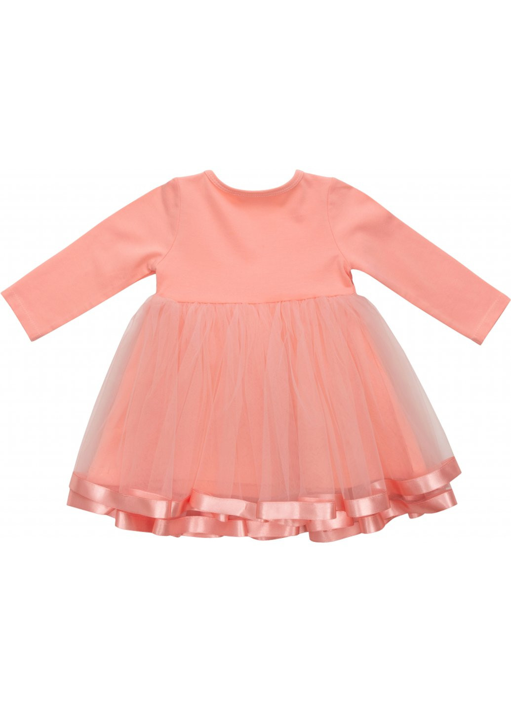Персиковое платье с фатиновой юбкой (12302-86g-peach) Breeze (257141844)