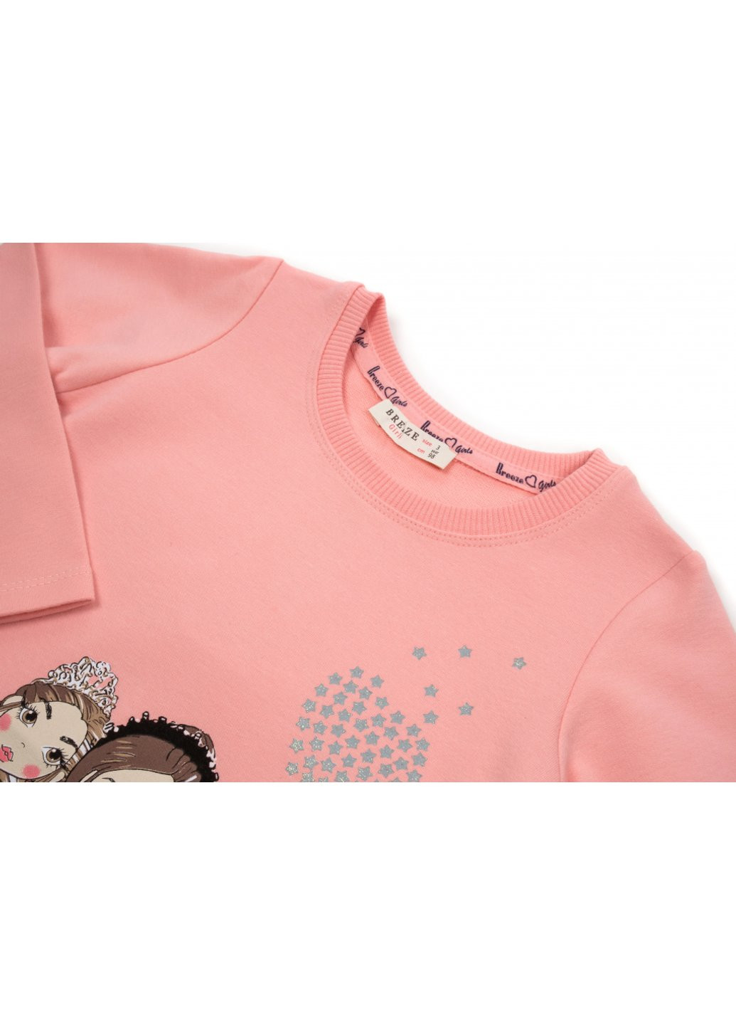 Персиковое платье с девочками (15983-98g-peach) Breeze (257143567)