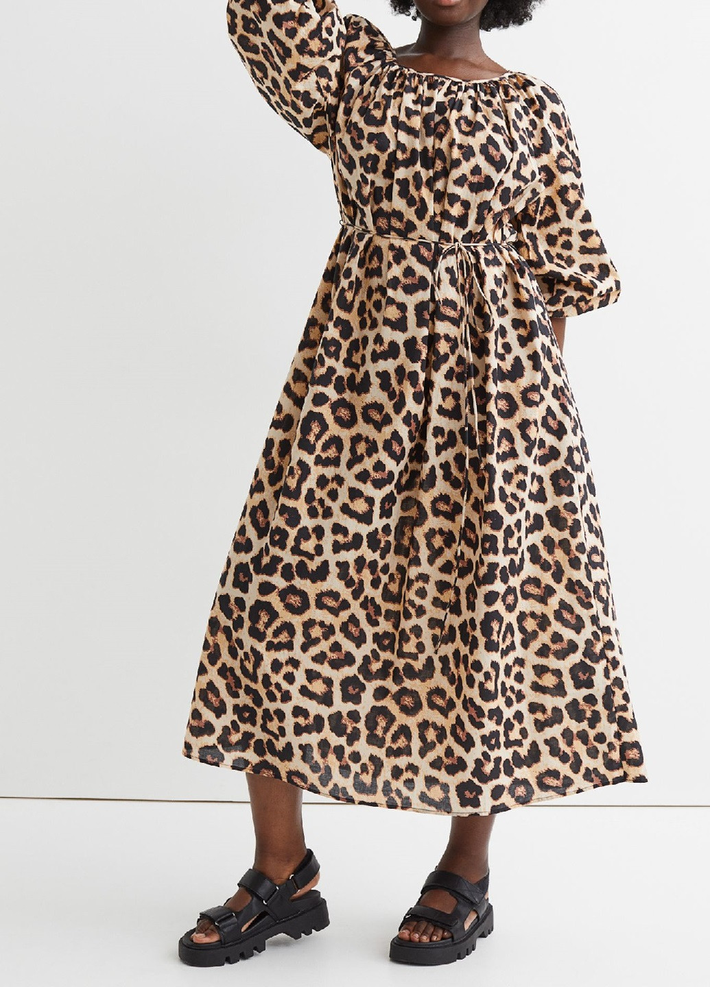 Світло-бежева кежуал сукня H&M леопардовий