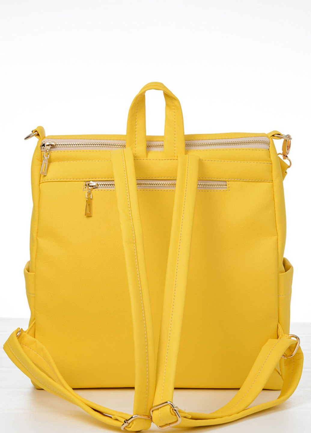 Женский рюкзак-сумка Trinity строченый желтый Sambag (257154000)