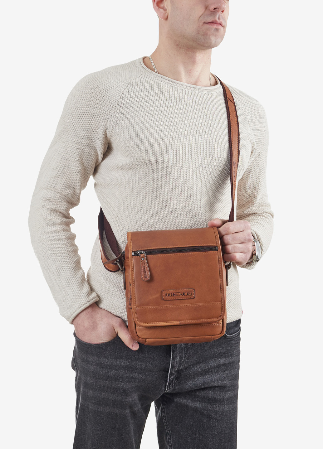 Сумка чоловіча шкіряна крос-боді маленька HILL BURRY (257144336)