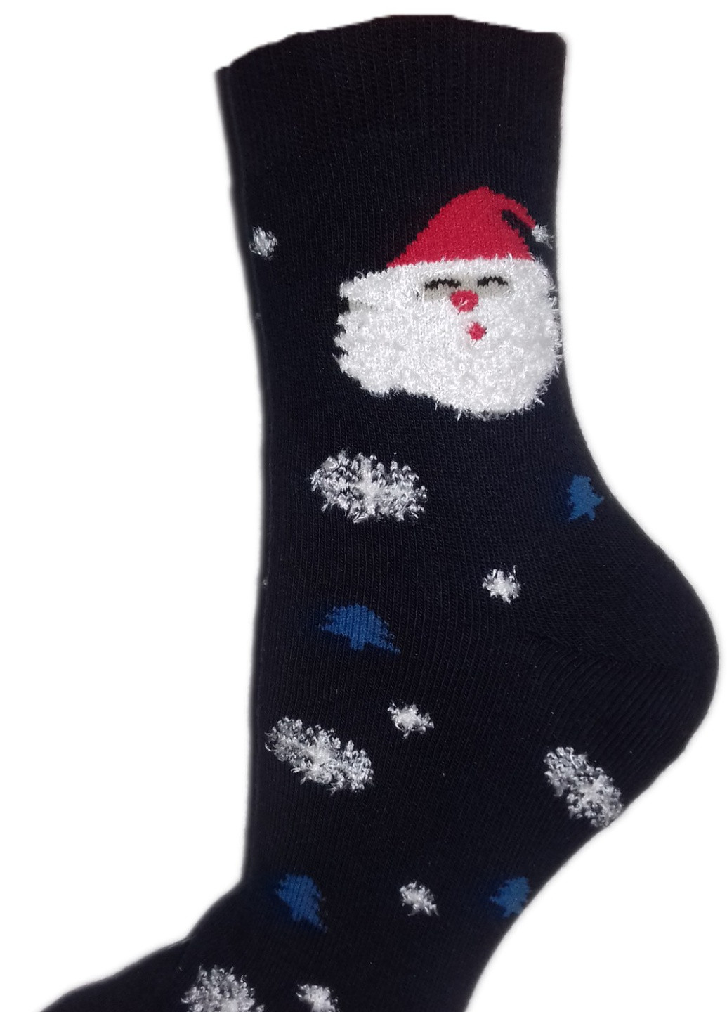 Шкарпетки плюш ТМ "Нова пара" 114 новорічні санта мохната борода и сніжинки НОВА ПАРА середня висота (257155348)