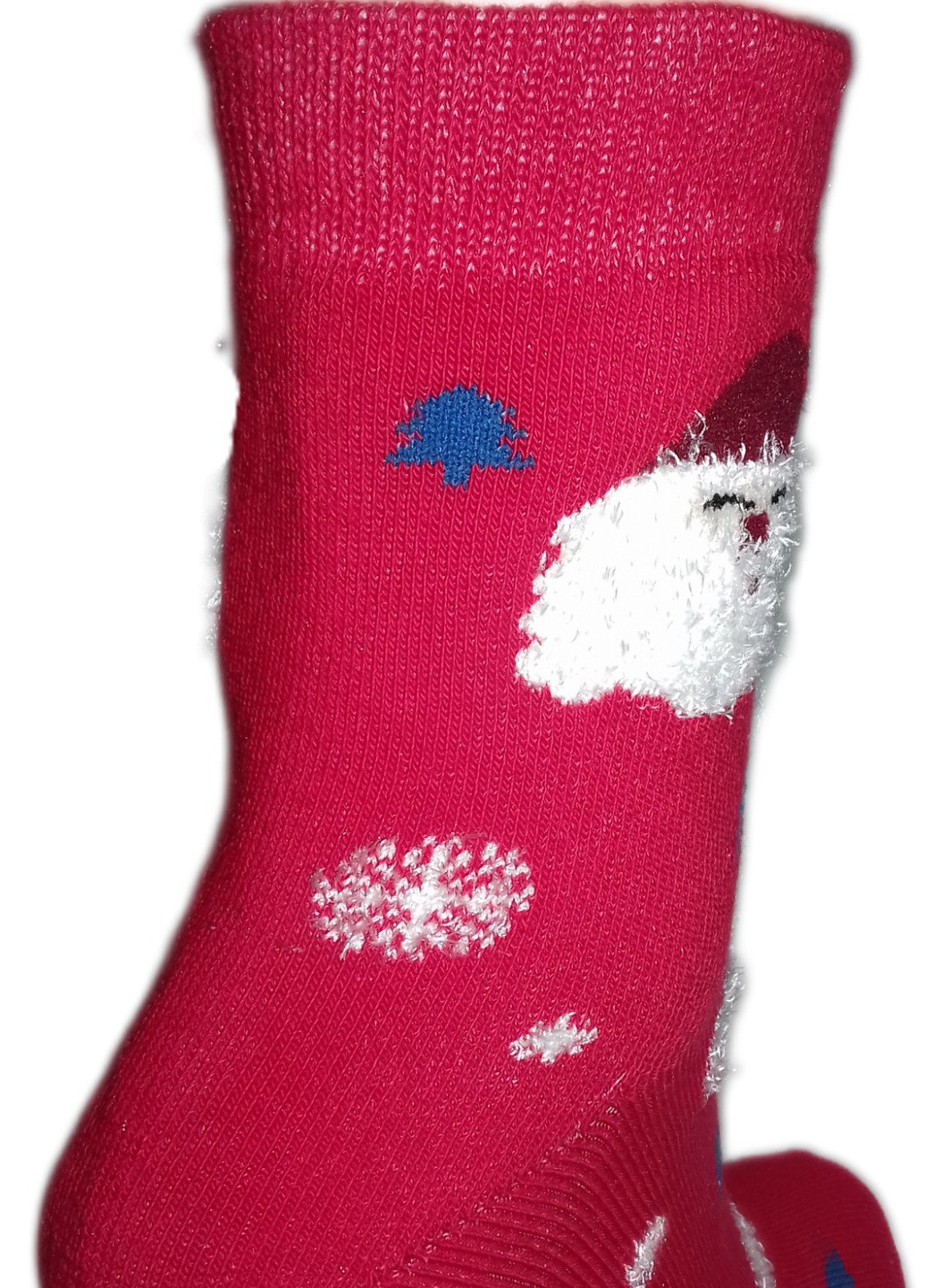 Шкарпетки плюш ТМ "Нова пара" 114 новорічні санта мохната борода и сніжинки НОВА ПАРА середня висота (257155347)