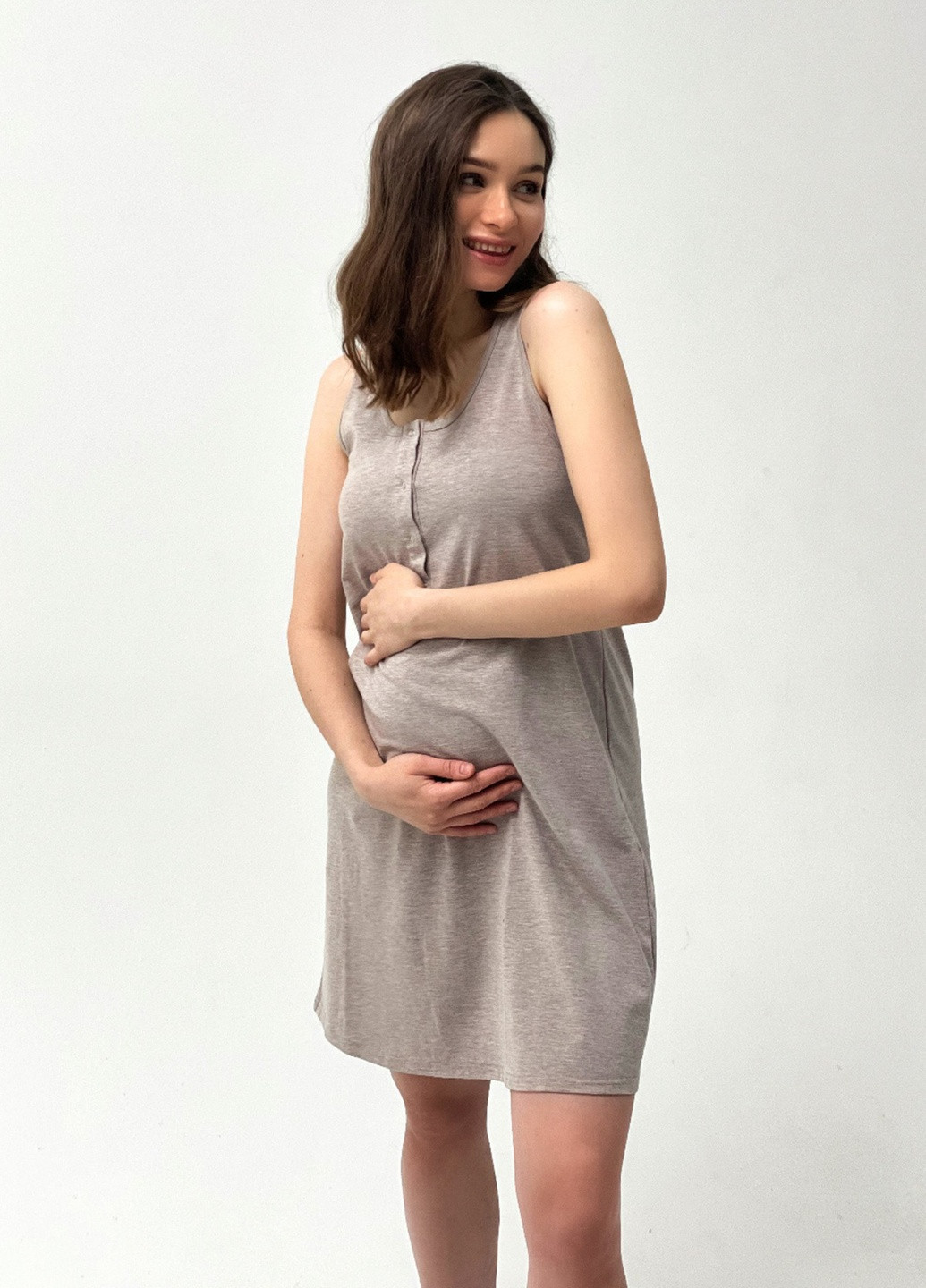 Нічна сорочка для вагітних та годуючих,, капучино Koko boutique (257160371)