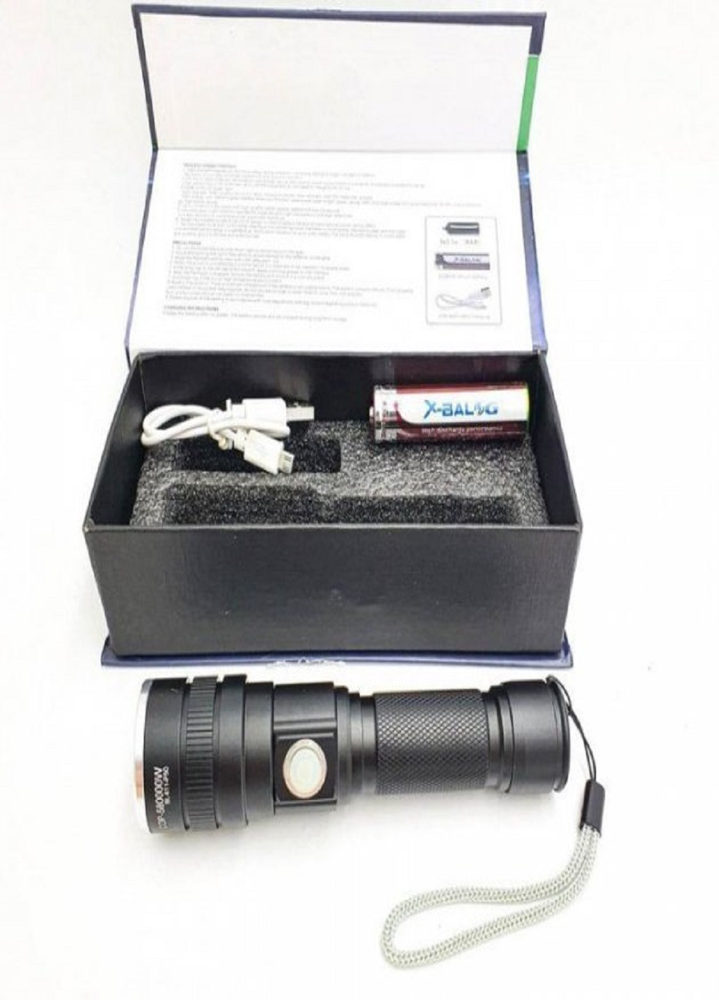 Ручной фонарь аккумуляторный X-Balog BL-611-P50 CREE P50 аккумулятор USB No Brand (257169826)