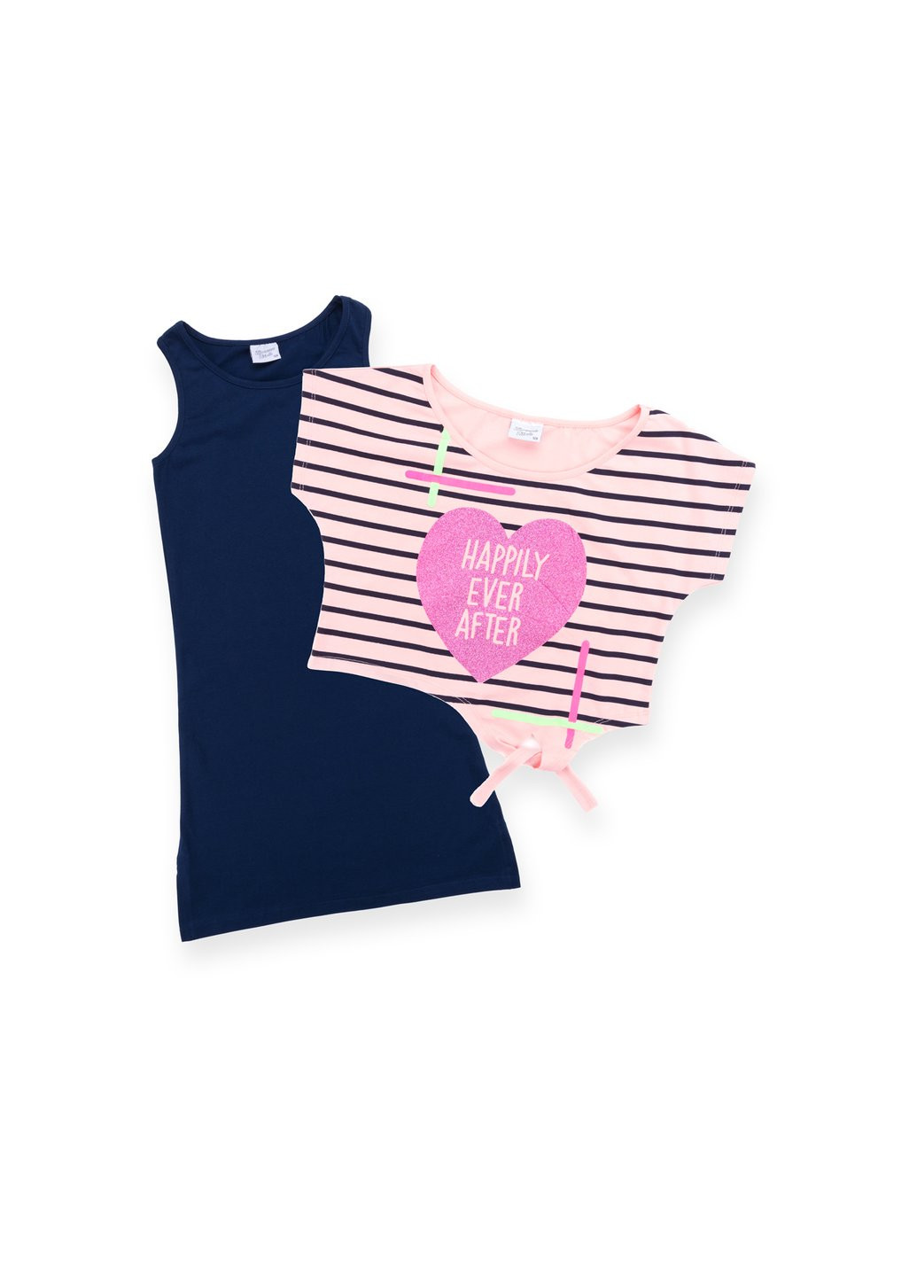 Блакитна сукня із серцем у комплекті з топом (9051-134g-blue-peach) Breeze (257206668)