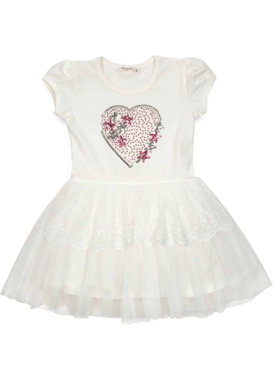 Комбінована сукня з серцем (14104-116g-cream) Breeze (257209196)