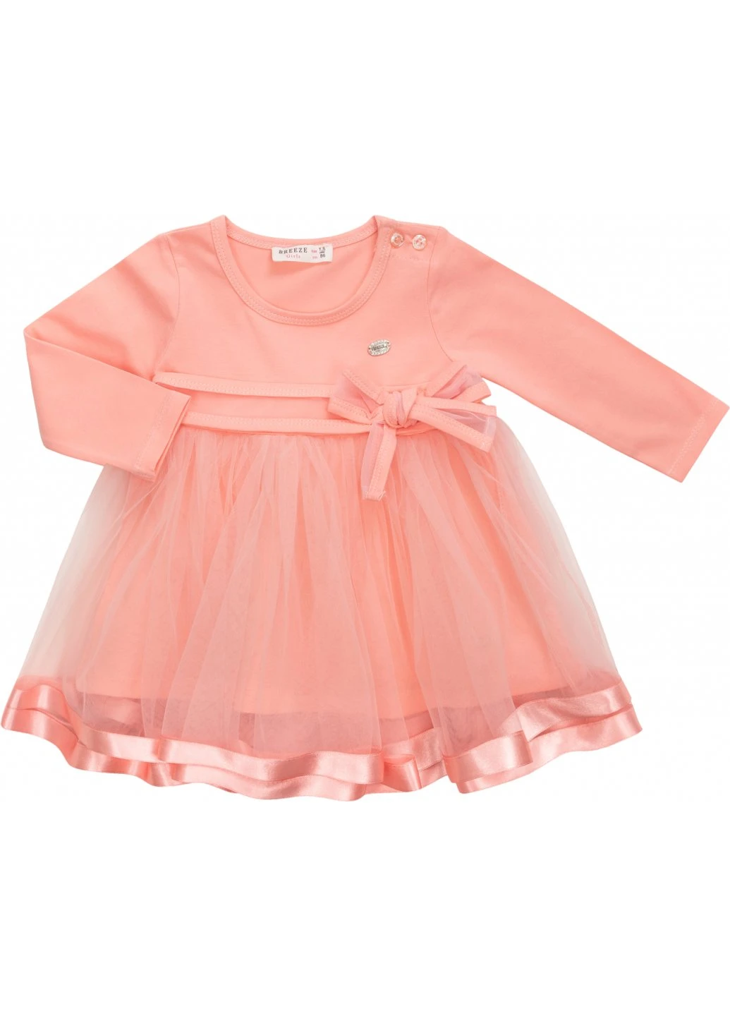 Персикова сукня з фатиновою спідницею (12302-104g-peach) Breeze (257207064)