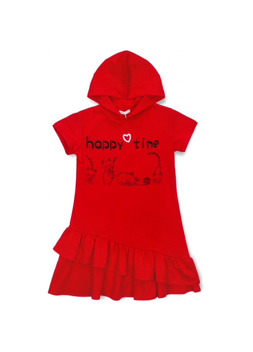 Червона сукня з капюшоном (211007-122g-red) Bushra (257208528)