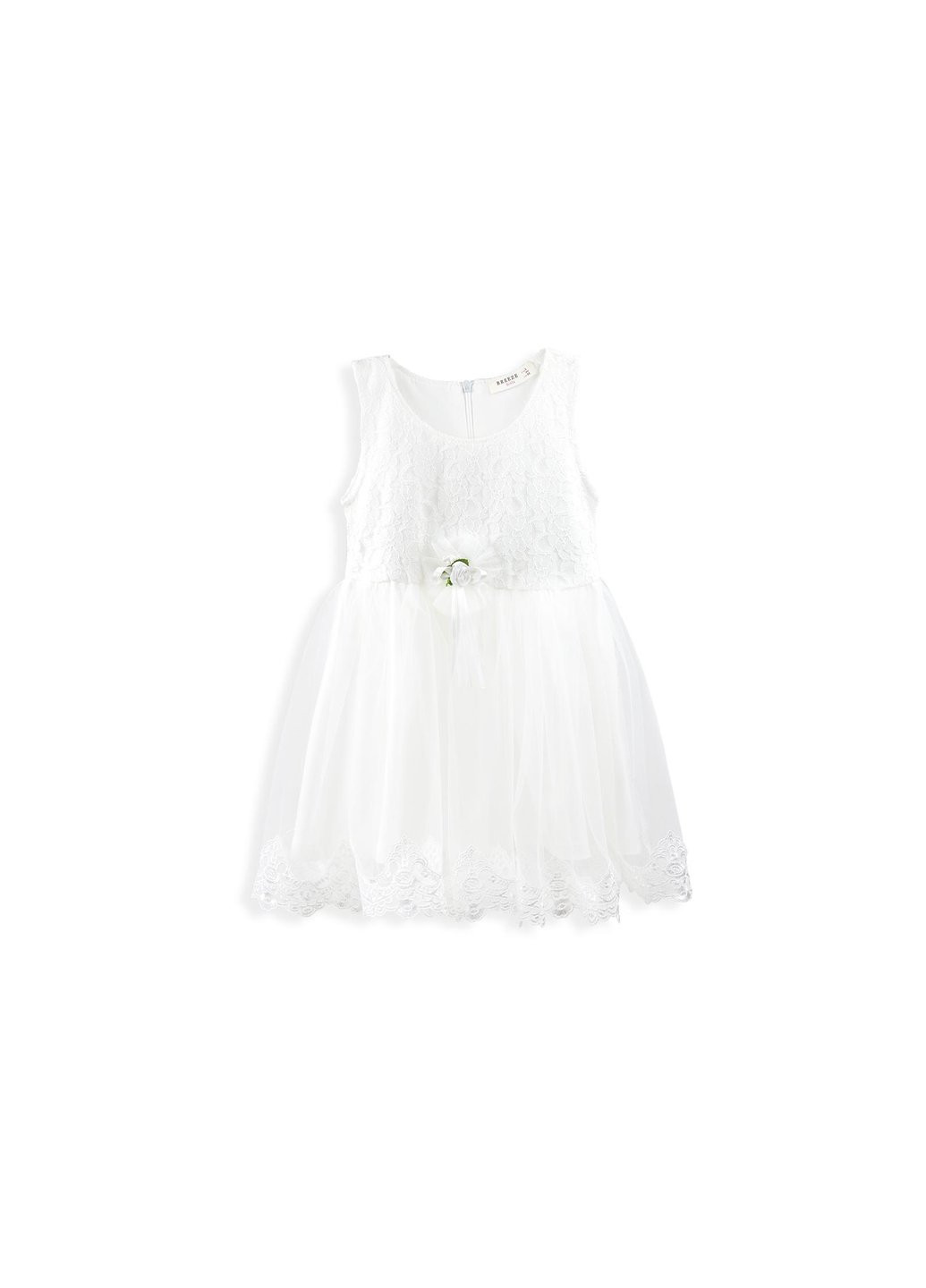 Комбинированное платье кружевное (10865-104g-cream) Breeze (257207983)