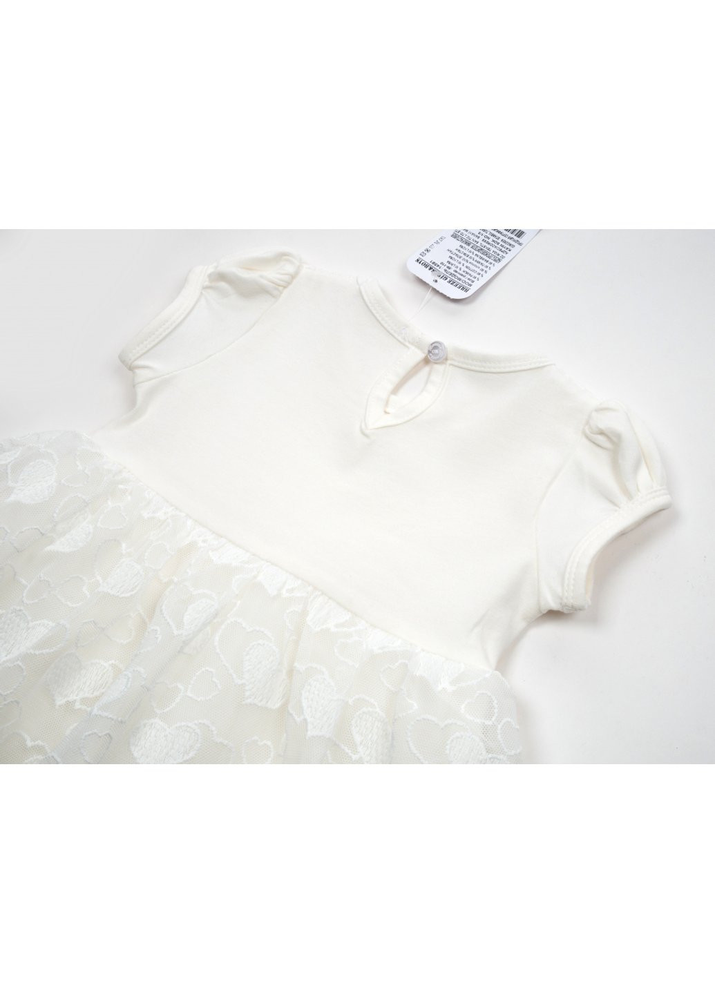 Комбинированное платье с сердечками (14581-104g-cream) Breeze (257206176)