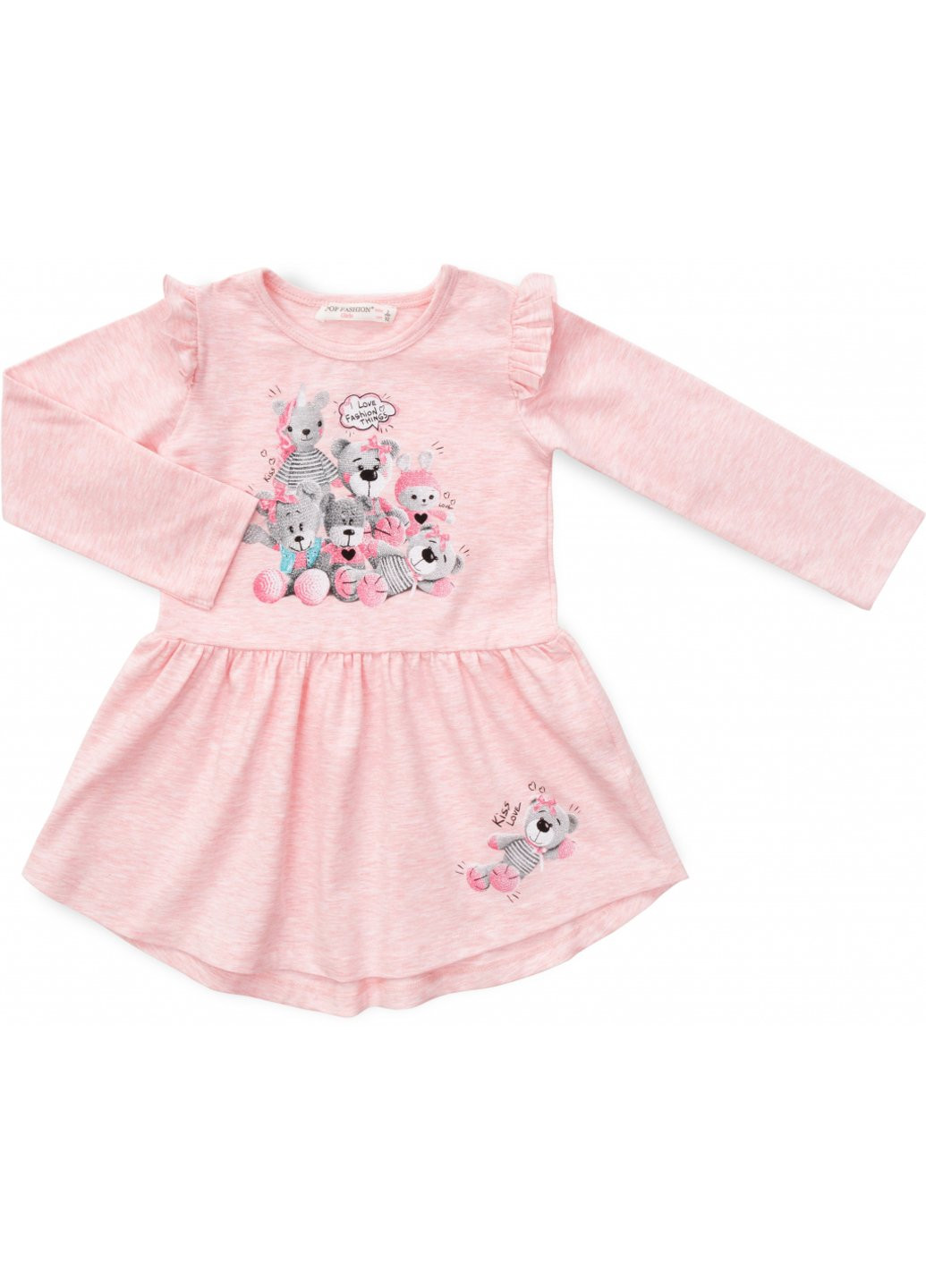 Персиковое платье с игрушками (6747-116g-peach) Pop Fashion (257209383)