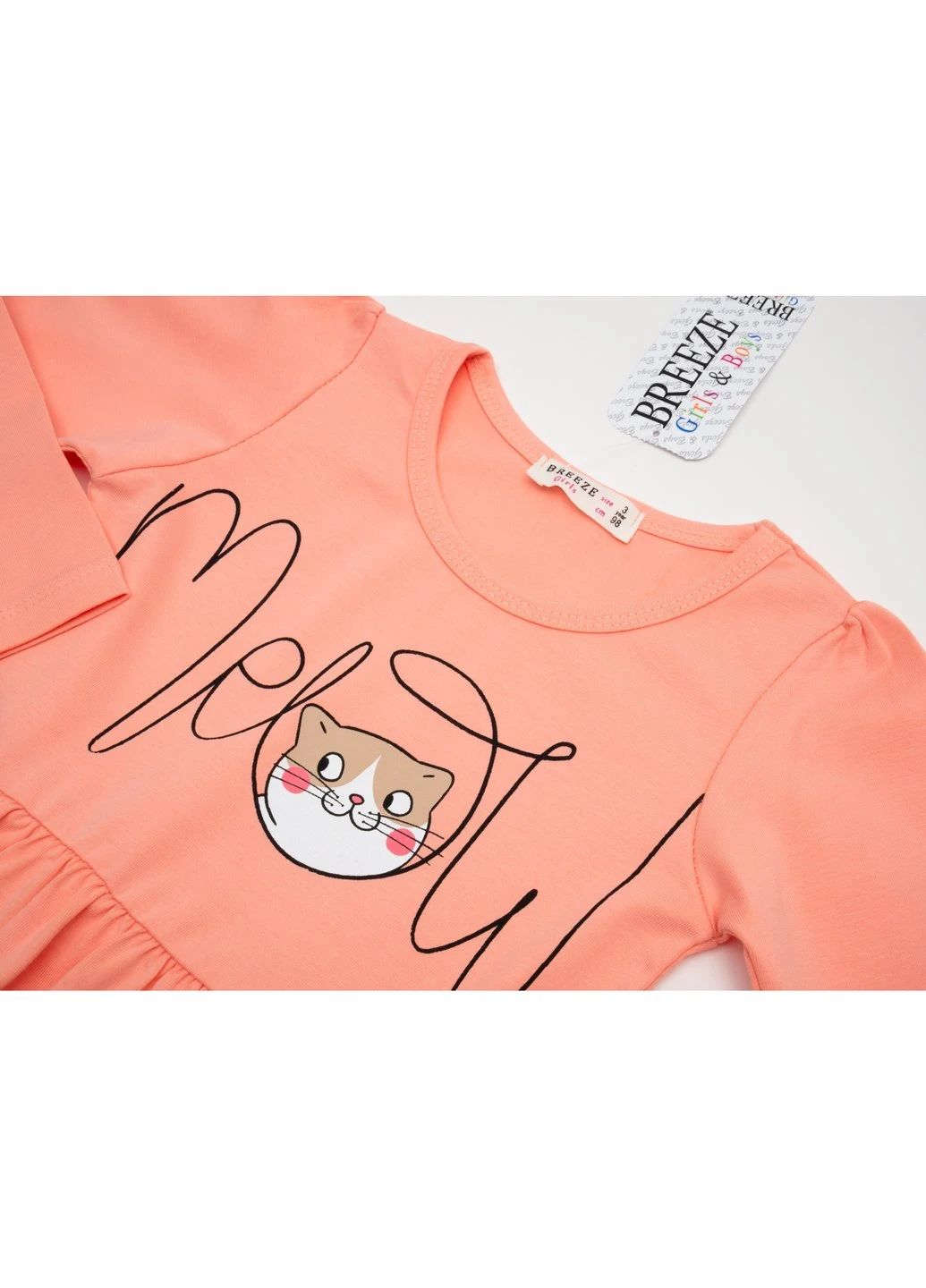 Персикова сукня з котиками (17920-116g-peach) Breeze (257208194)