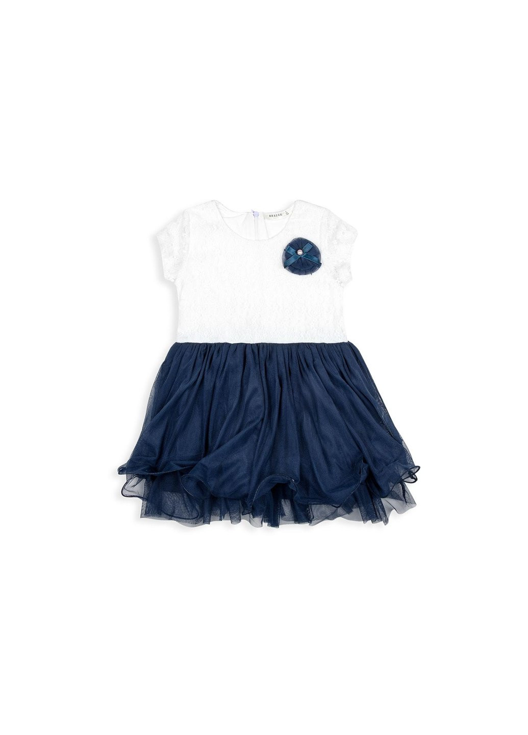 Голубое платье с фатиновой юбкой и цветком (10671-104g-blue) Breeze (257208162)