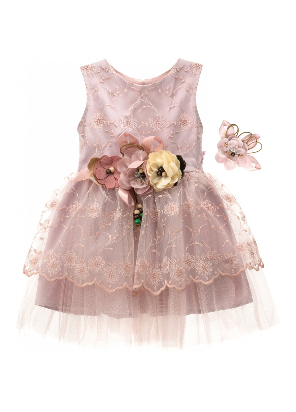Розовое платье tivido праздничное с украшением (2135-110g-pink) Power (257208554)