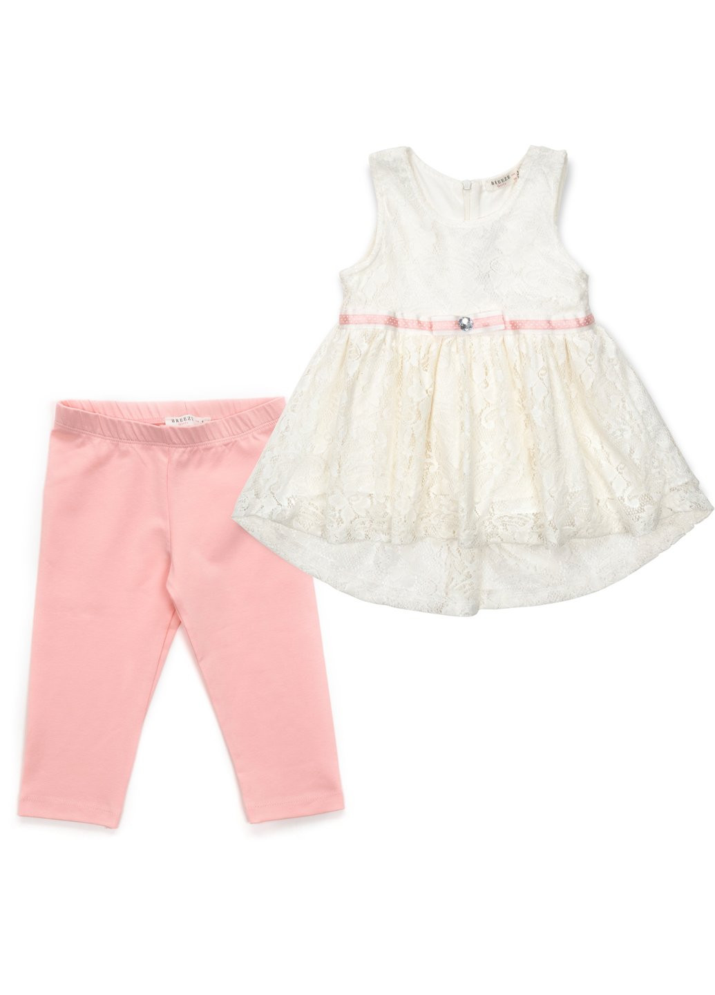 Комбінована сукня туніка мереживна (12952-80g-cream) Breeze (257209316)