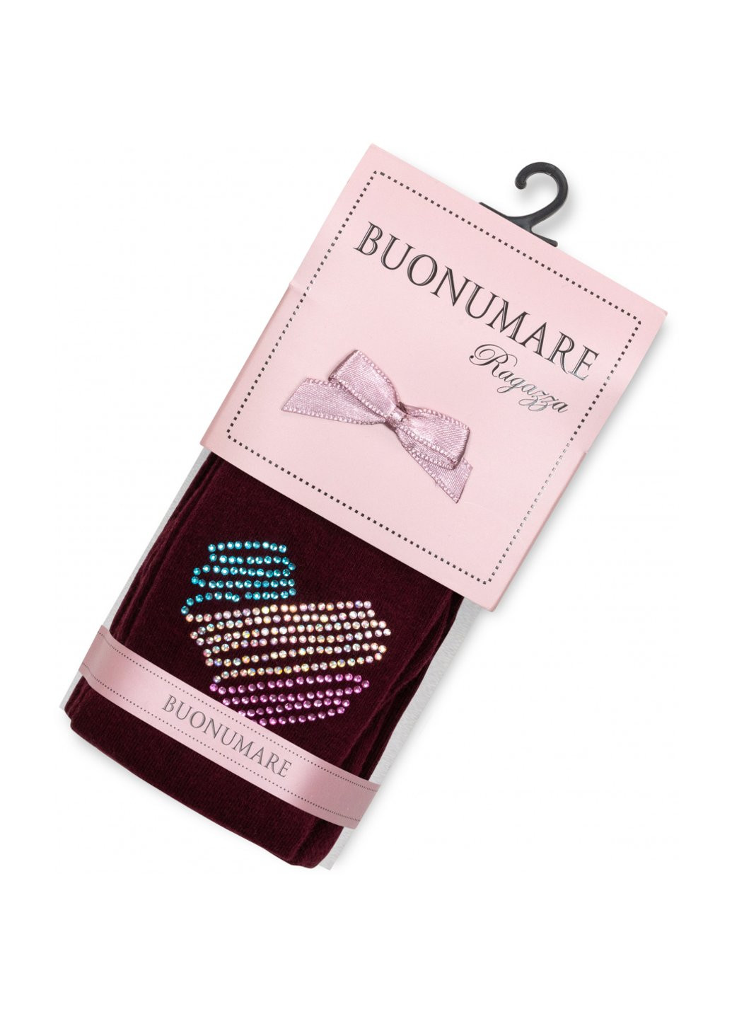 Колготки с сердцем из страз (M0C0302-2032-13G-red) BNM (257184755)