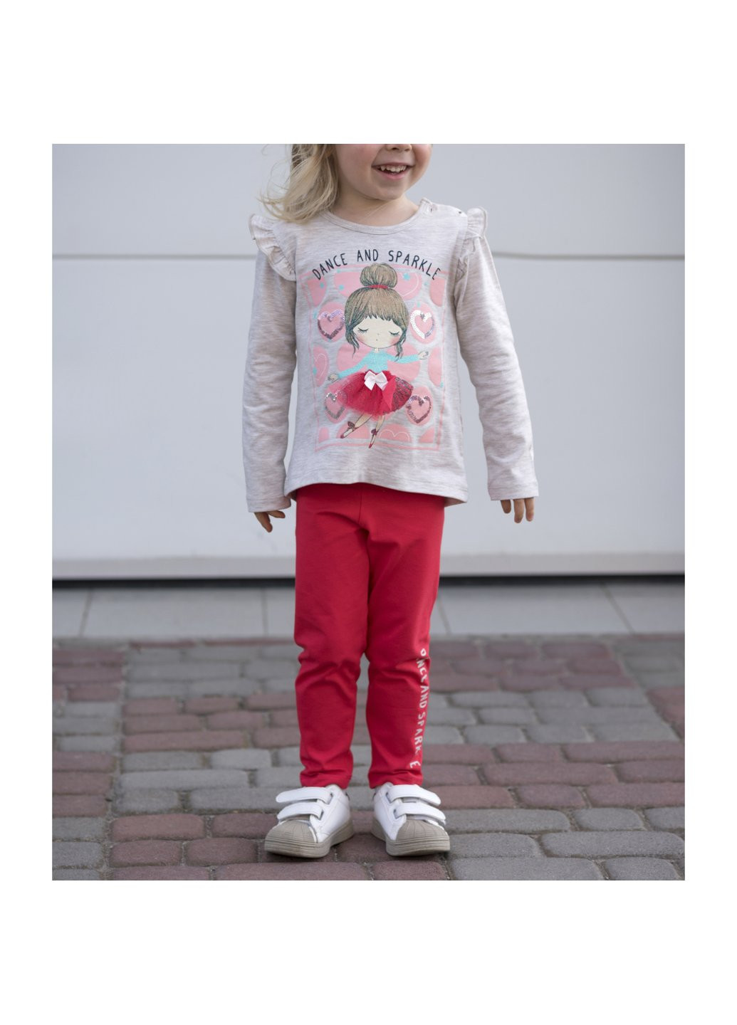 Комбінований демісезонний набір дитячого одягу dance and sparkle (16398-92g-red) Breeze