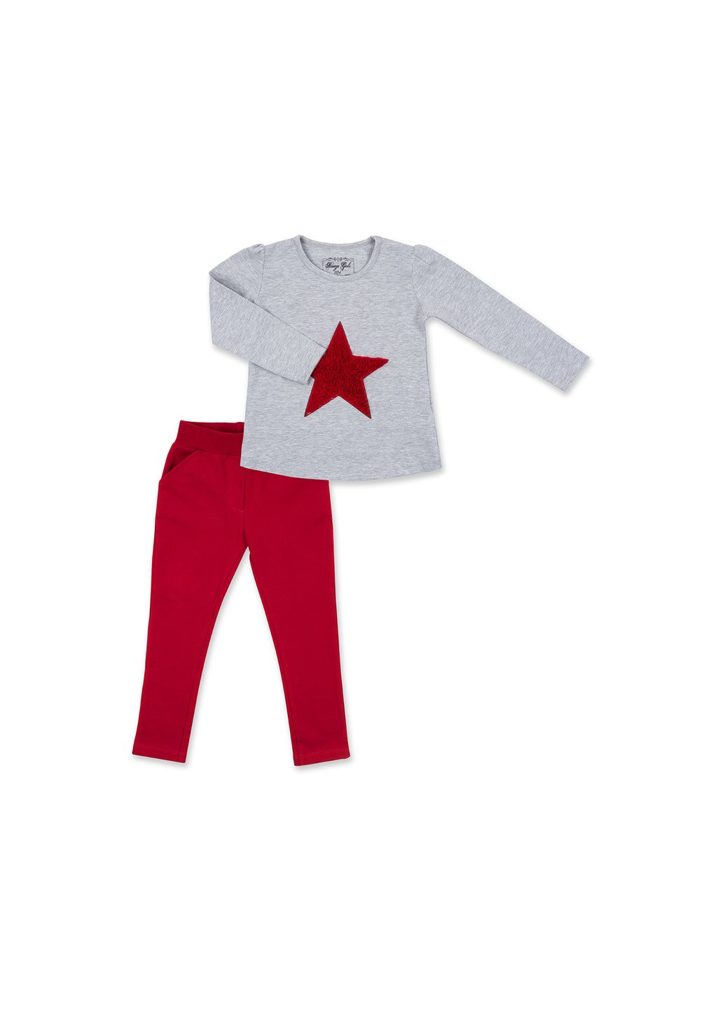 Комбинированный демисезонный набор детской одежды с объемной аппликацией (8401-104g-gray) Breeze