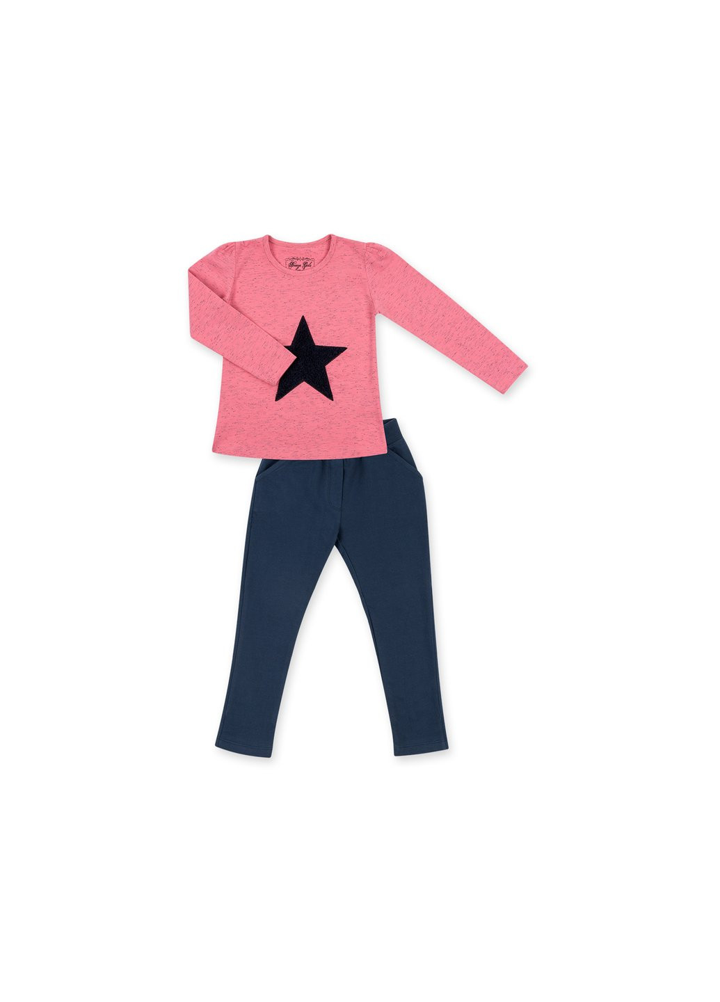 Комбинированный демисезонный набор детской одежды с объемной аппликацией (8401-110g-coral) Breeze