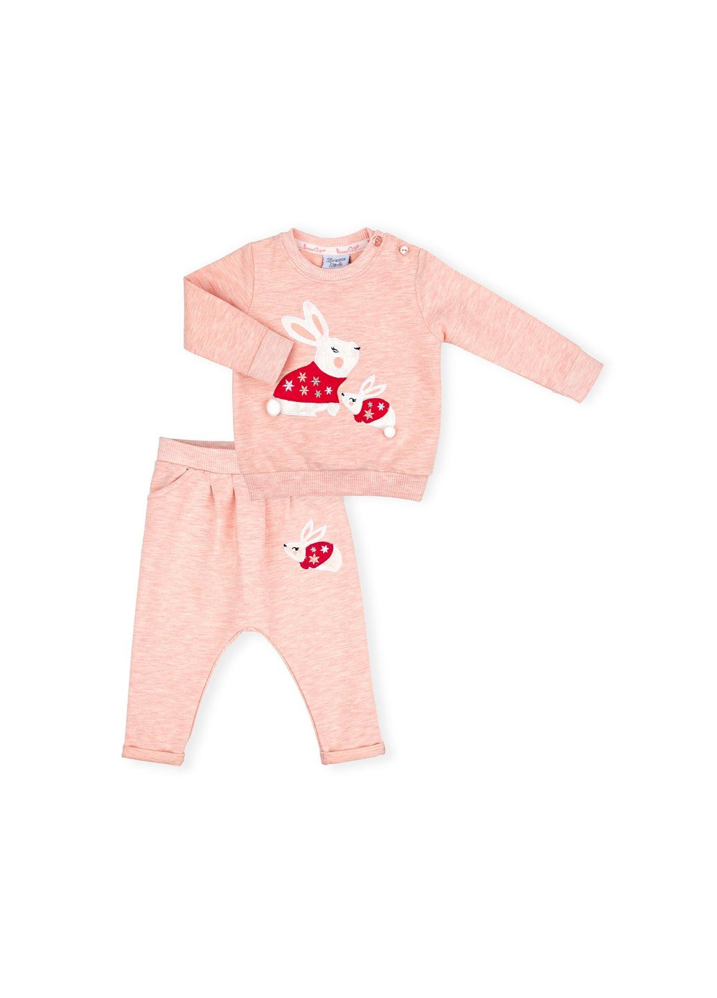 Персиковый демисезонный набор детской одежды с зайчиками (10214-98g-peach) Breeze