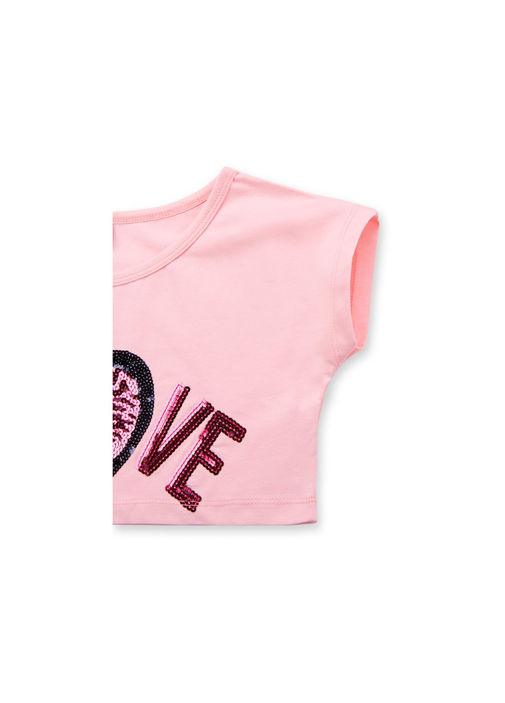 Комбинированный демисезонный набор детской одежды "love" из пайеток (9007-116g-beige) Breeze
